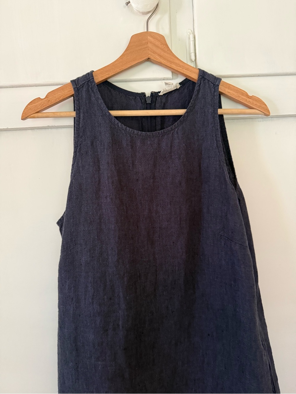 Garnet Hill Navy Linen shift dress - Picture 5 of 5